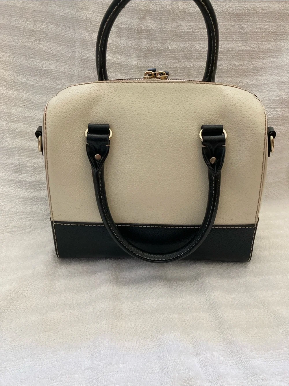 kate spade Two-Tone Cream and Black Dome Satchel